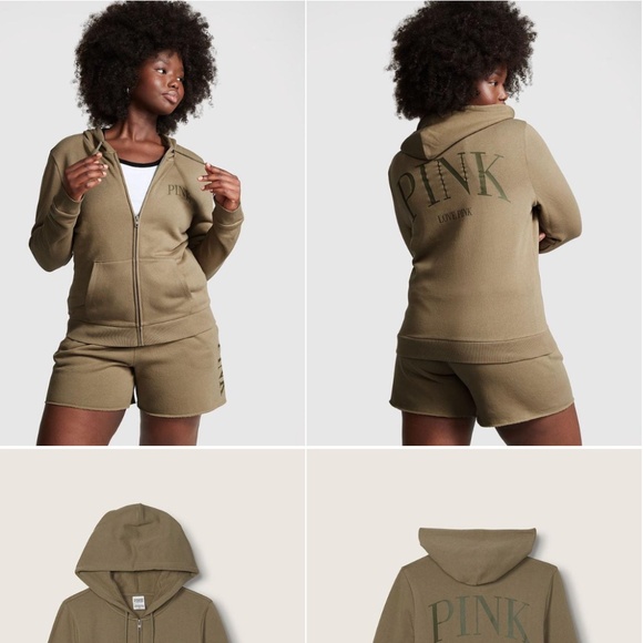 PINK Everyday Fleece Zip-Up Hoodie full zip jacket - Picture 2 of 5